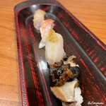 千陽 - 鮃､のどぐろ炙り､槍烏賊､鮑のにぎり