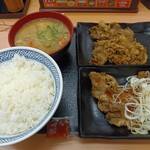吉野家 - 料理写真:牛皿・牛カルビ定食(822円)