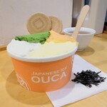 ジャパニーズアイス櫻花 - 特盛 焼き芋＋抹茶＋かりんとう＋柿氷菓