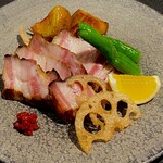 Nagomi pork bacon pickled in sake lees