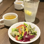 洋食 タケル - 『サラダ』、『スープ』、『自家製レモンサワー』