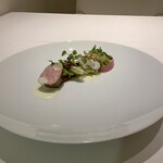 レストラン アレナ - 仔牛とヤギのチーズ、たらのめ、いか