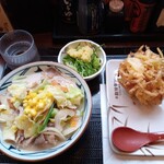 丸亀製麺 - ちゃんぽんうどん+野菜かき揚げ