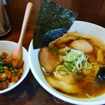 らあめん一路 - アゴだしらあめん（ 醤油 ）、ランチミニ丼（ チャーシュー丼 ）