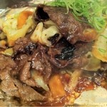 鉄板・お好み焼き 華 - 2013.2.4　リラックマ店長おススメの「焼肉700円」