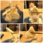 Tempura Nasubi - ＊上からと天麩羅の一部。衣は薄めでカラッっと揚がっていて美味しい。