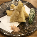 そばと天ぷら 楽山 - 筍の天ぷら