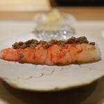 鮨 なんば - ボタンエビ殻味噌乗せ