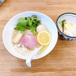 中華そば きなり - 味玉 鶏白湯そば+鶏バターご飯