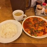 南海飯店 - 小海老チリソース＋ライス