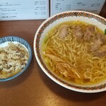 仙台中華そば 銘店嘉一 - 中華そばL(*^.^*)鶏飯セット