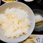 Teuchi Udon Chikubu - ご飯、漬けもの
