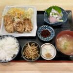 食堂 高ひろ - あんこう唐揚げとぶり刺定食