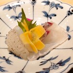 蓬左茶寮 - 鯛 スミイカの造り