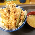 Tendon Tenya - オールスター天丼690円+白身魚天130円