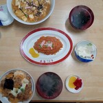 美よし食堂 - 料理写真:麻婆ラーメン、チキンライス、カツ丼