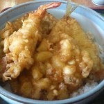 天ぷら　松島 - 天丼(海老小、キス、イカかき揚げ、はす)