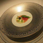 エクアトゥール - アミューズ　佐賀県産ホワイトアスパラのブランマンジェ