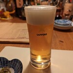 八丁野 - 生ビール（黒ラベル）350円