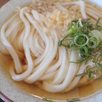 丸池製麺所 - ひやあつに天かすとネギトッピング