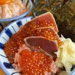 Uoyaki Tamagawa - 厳選 まぐろ山盛丼（限定20食）いくらのせ　1,480円。