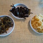 有馬うどん - セルフの昆布、高菜、天かす、ゆず胡椒