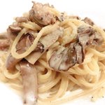 アフェット - <'13/02/06撮影>Ｂランチ 1200円 の自家製ソーセージときのこのクリームソース