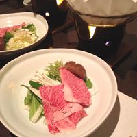 ひしの寿司 - 5000円のコース。霜降り牛肉のしゃぶしゃぶ。