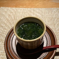 魚菜 基 - 友和御膳２４８０円。茶碗蒸し。具材は海老と百合根です。生海苔餡が良い仕上げです（╹◡╹）（╹◡╹）