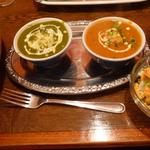 インドレストランラスミ - ザグチキンカレーと、ベジタブルカレー