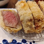 とんかつ 王龍 - 牛かつ