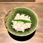 薪鳥新神戸 - 土鍋鶏そぼろご飯 ニラ