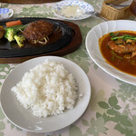 レストラン ペリカン - ハンバーグと白身魚のソテー