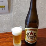 灼味噌らーめん 八堂八 - 赤星(中瓶) 600円