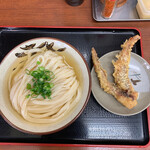 讃岐うどん いわい - ひやひやうどん（中）　500円　　げそ天　150円