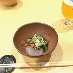 Shunsai Shin Wakka - 先付けの、ホタルイカとのれそれ
                        ミョウガの風味も合ってます♡