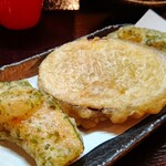 ぶつをのうどん - かぼちゃと薩摩芋の天ぷら