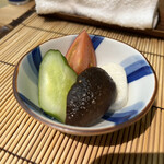 すし匠 - お出汁に漬けた野菜の盛り合わせ