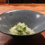 IZA - 赤海老とイタリア産そら豆 青リンゴのグラニテ仕立て