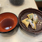 長寿庵 - 山芋と海老の湯葉包み