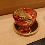 伯雲 - 江戸切子の猪口とミラーコースター