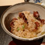 伯雲 - 蛍烏賊、スナップエンドウ、蕗のご飯