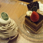 新宿高野 - チョコレートケーキとモンブラン