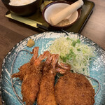 Ajidokoroteppei - 海老ふらい定食とチーズメンチカツ