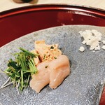 1000 - お刺身と葱油、胡麻油のパウダー