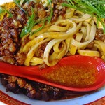 晴耕雨読 - カレー担々まぜそば アップ