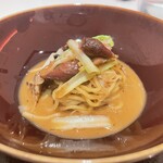 TOMONO - 【 ホタルイカとうるいの煮込み蕎麦 】