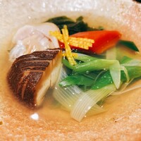綾小路 唐津 - ハマグリと九条ねぎの炊き合わせ