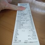 ヤオヨシ - レシート