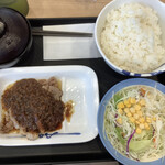 Matsuya - ポークステーキ　シャリアピンソース　定食　ご飯特盛